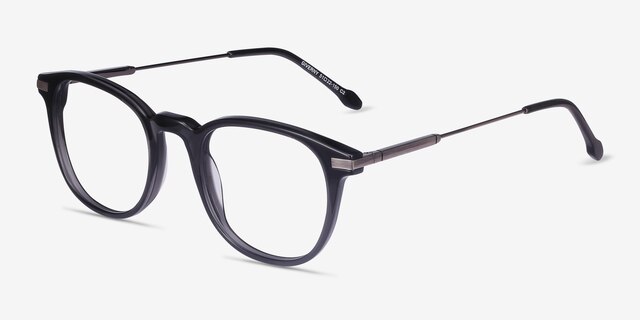 Giverny Gris Acetate-metalMontures de lunettes de vue d'EyeBuyDirect, Vue d'Angle