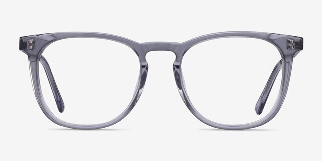 Vibes Clear Gray Acetate-metalEyeglass Frames from EyeBuyDirect, Front View