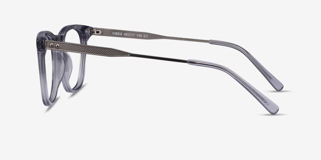 Vibes Clear Gray Acetate-metalEyeglass Frames from EyeBuyDirect, Side View