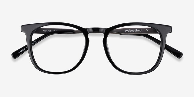 Vibes Black Acetate-metalEyeglass Frames from EyeBuyDirect, Closed View