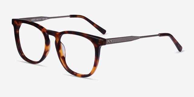 Vibes Tortoise Acetate-metalEyeglass Frames from EyeBuyDirect, Angle View