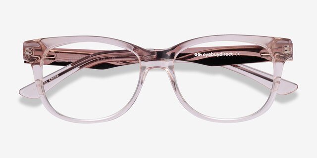 Story Clear Pink Acetate-metalMontures de lunettes de vue d'EyeBuyDirect, Vue Rapprochée