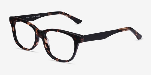 Story Écailles Acetate-metalMontures de lunettes de vue d'EyeBuyDirect, Vue d'Angle