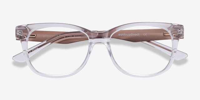 Story Transparent Acetate-metalMontures de lunettes de vue d'EyeBuyDirect, Vue Rapprochée