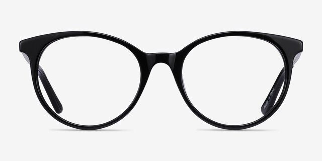 Solver Black Acetate-metalEyeglass Frames from EyeBuyDirect, Front View