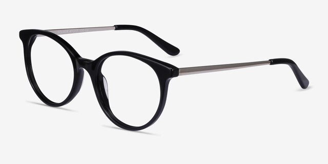 Solver Black Acetate-metalEyeglass Frames from EyeBuyDirect, Angle View