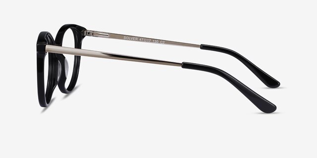 Solver Black Acetate-metalEyeglass Frames from EyeBuyDirect, Side View