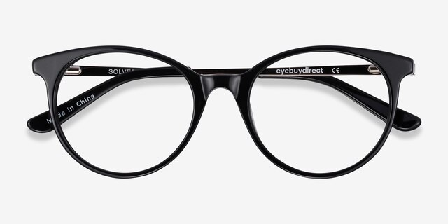 Solver Black Acetate-metalEyeglass Frames from EyeBuyDirect, Closed View