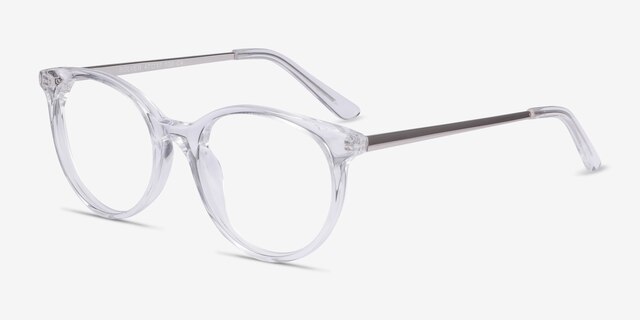 Solver Clear Acetate-metalEyeglass Frames from EyeBuyDirect, Angle View