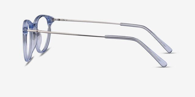 Snap Clear Blue Acetate-metalEyeglass Frames from EyeBuyDirect, Side View