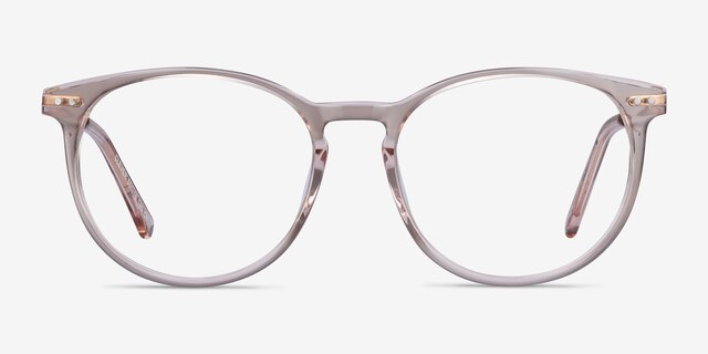 Clever Pink Acetate-metalEyeglass Frames from EyeBuyDirect, Front View