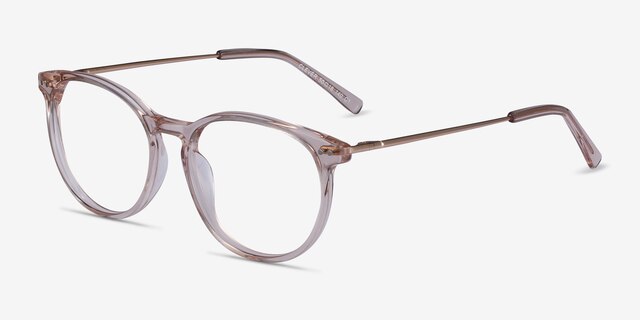 Clever Pink Acetate-metalEyeglass Frames from EyeBuyDirect, Angle View