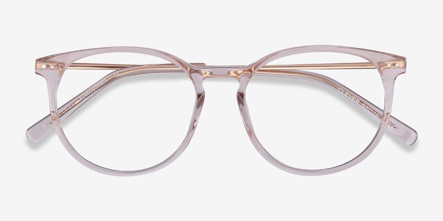 Clever Pink Acetate-metalEyeglass Frames from EyeBuyDirect, Closed View