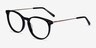 Clever Black Acetate-metalEyeglass Frames from EyeBuyDirect, Angle View