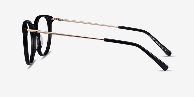 Clever Black Acetate-metalEyeglass Frames from EyeBuyDirect, Side View