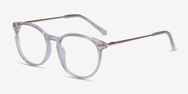 Clever Clear Acetate-metalEyeglass Frames from EyeBuyDirect, Angle View