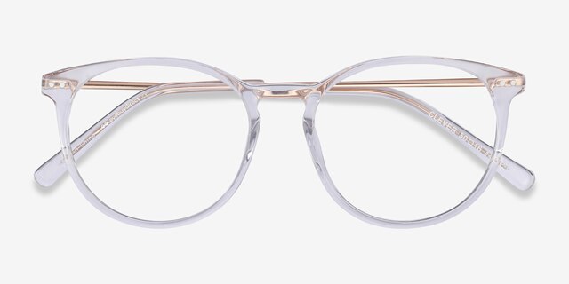 Clever Clear Acetate-metalEyeglass Frames from EyeBuyDirect, Closed View