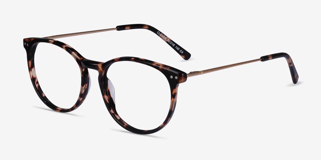 Clever Tortoise Acetate-metalEyeglass Frames from EyeBuyDirect, Angle View
