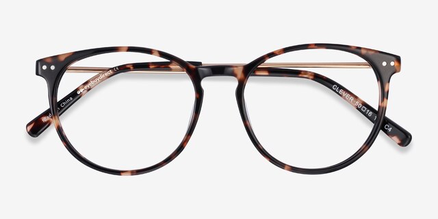 Clever Tortoise Acetate-metalEyeglass Frames from EyeBuyDirect, Closed View