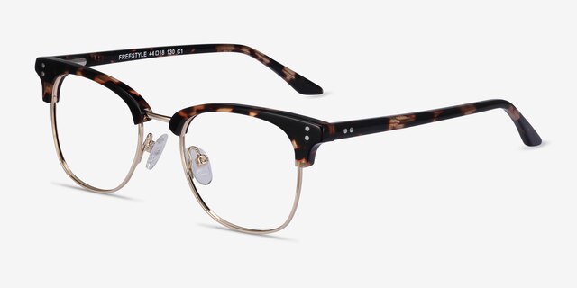 Freestyle Tortoise Acetate-metalEyeglass Frames from EyeBuyDirect, Angle View