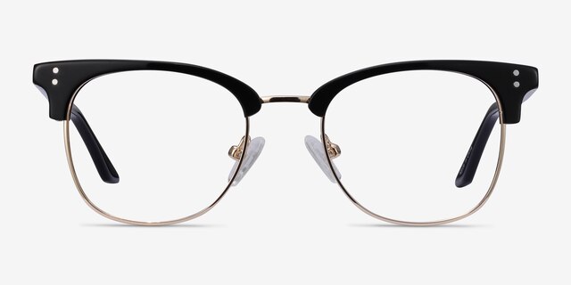 Freestyle Black Acetate-metalEyeglass Frames from EyeBuyDirect, Front View