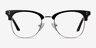 Freestyle Black Acetate-metalEyeglass Frames from EyeBuyDirect, Front View