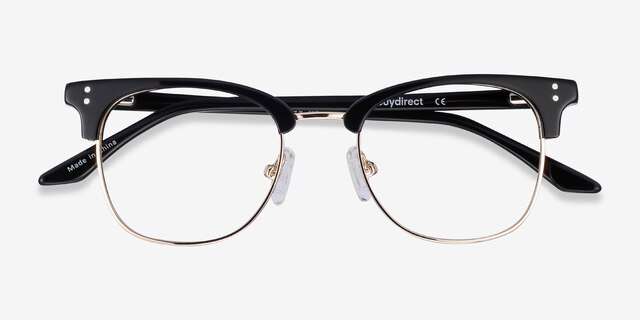 Freestyle Black Acetate-metalEyeglass Frames from EyeBuyDirect, Closed View