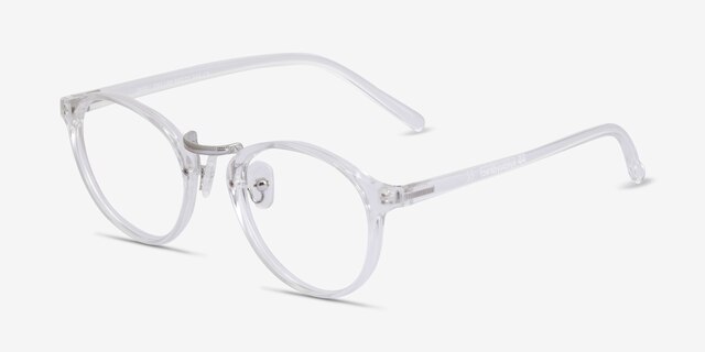 Small Chillax Clear Plastic-metalEyeglass Frames from EyeBuyDirect, Angle View