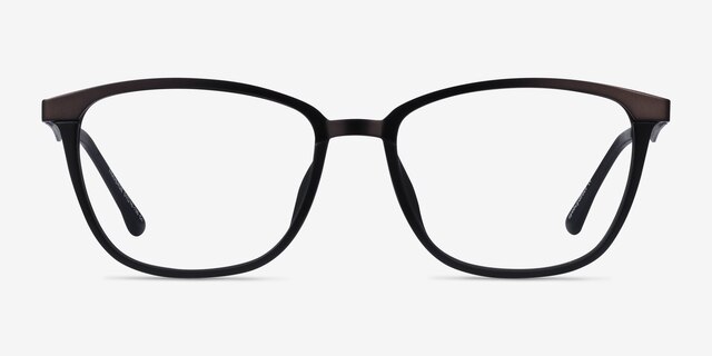 Traverse Gunmetal Black Acetate-metalEyeglass Frames from EyeBuyDirect, Front View
