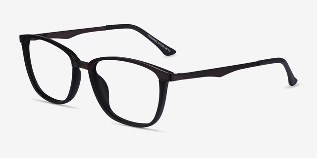 Traverse Gunmetal Black Acetate-metalEyeglass Frames from EyeBuyDirect, Angle View