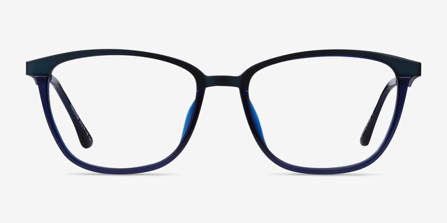 Traverse Navy Acetate-metalEyeglass Frames from EyeBuyDirect, Front View