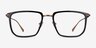 Glimpse Black Gold Acetate-metalMontures de lunettes de vue d'EyeBuyDirect, Vue de Face
