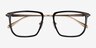 Glimpse Black Gold Acetate-metalMontures de lunettes de vue d'EyeBuyDirect, Vue Rapprochée
