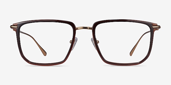 Glimpse Brown gold Acetate-metal Montures de lunettes de vue