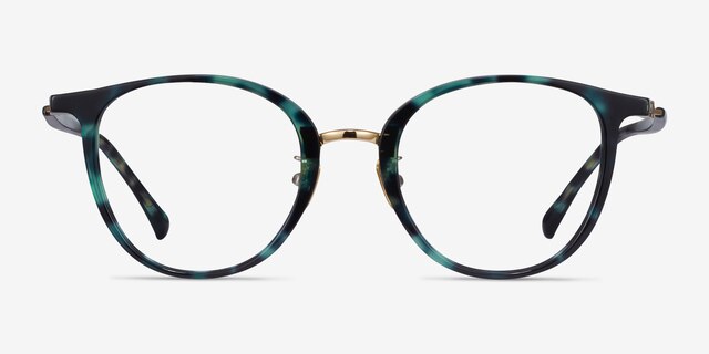 Aloft Green Floral Acetate-metalEyeglass Frames from EyeBuyDirect, Front View
