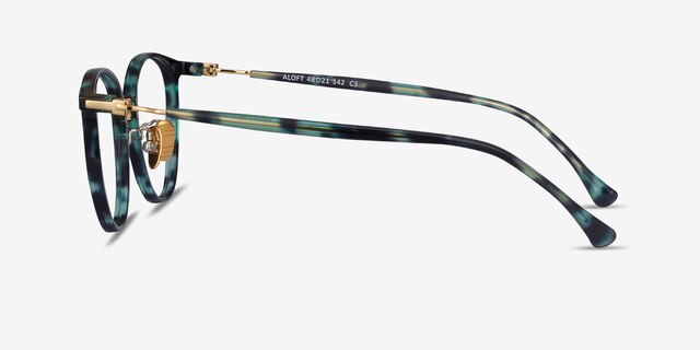 Aloft Green Floral Acetate-metalEyeglass Frames from EyeBuyDirect, Side View