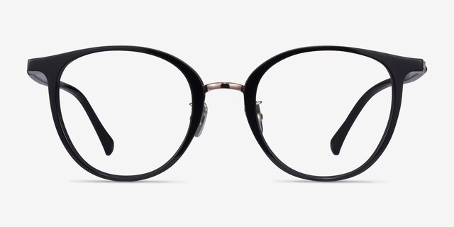 Aloft Black AcetateEyeglass Frames from EyeBuyDirect, Front View