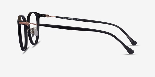Aloft Black AcetateEyeglass Frames from EyeBuyDirect, Side View
