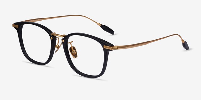 Terra Black Acetate-metalEyeglass Frames from EyeBuyDirect, Angle View