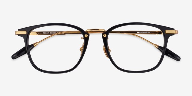 Terra Black Acetate-metalEyeglass Frames from EyeBuyDirect, Closed View