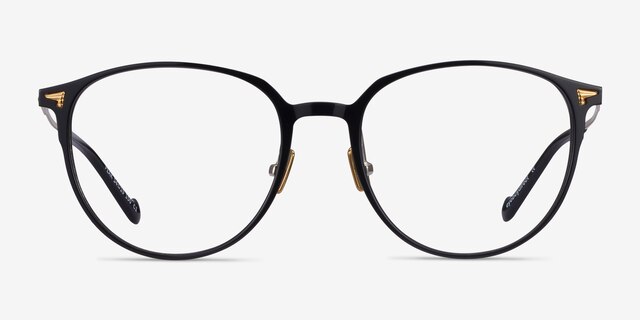 Peak Black AcetateEyeglass Frames from EyeBuyDirect, Front View