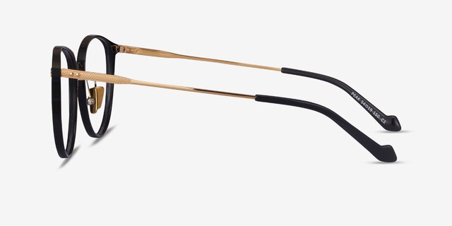 Peak Black AcetateEyeglass Frames from EyeBuyDirect, Side View