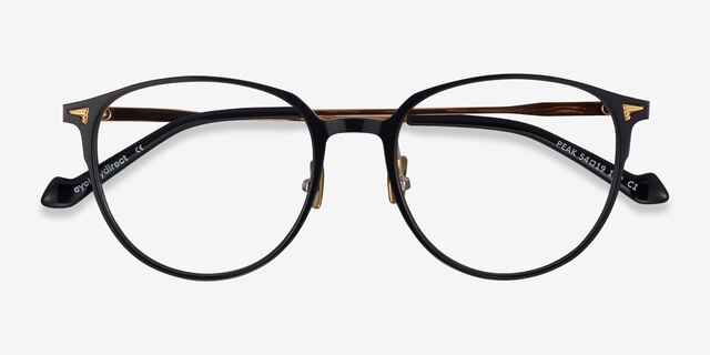 Peak Black AcetateEyeglass Frames from EyeBuyDirect, Closed View