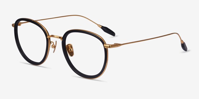 Thrive Black AcetateEyeglass Frames from EyeBuyDirect, Angle View