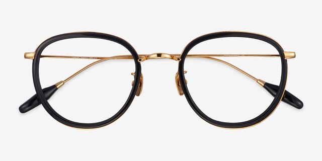 Thrive Black AcetateEyeglass Frames from EyeBuyDirect, Closed View