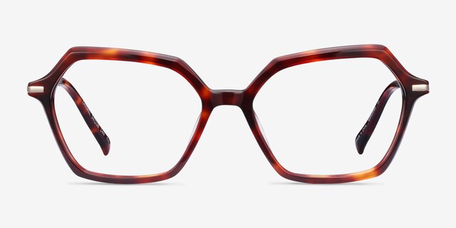 Carmel Tortoise Acetate-metalEyeglass Frames from EyeBuyDirect, Front View