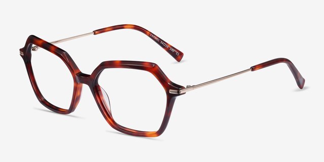 Carmel Tortoise Acetate-metalEyeglass Frames from EyeBuyDirect, Angle View
