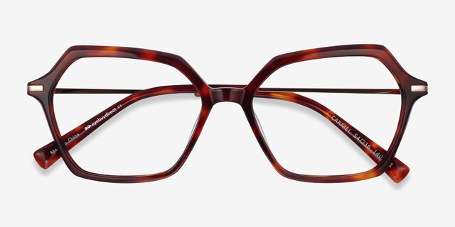 Carmel Tortoise Acetate-metalEyeglass Frames from EyeBuyDirect, Closed View