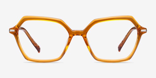 Carmel Mustard Acetate-metal Eyeglass Frames
