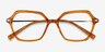 Carmel Mustard Acetate-metalEyeglass Frames from EyeBuyDirect, Closed View